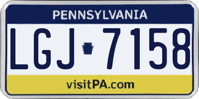 PA license plate LGJ7158