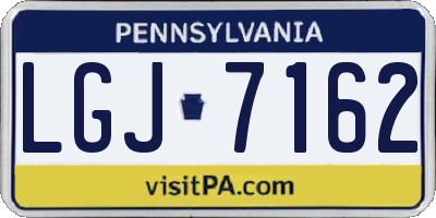 PA license plate LGJ7162