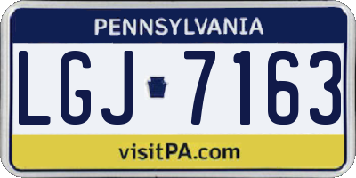 PA license plate LGJ7163