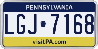 PA license plate LGJ7168