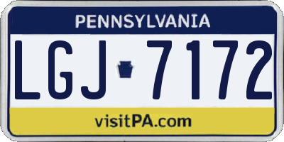 PA license plate LGJ7172