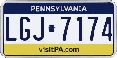 PA license plate LGJ7174