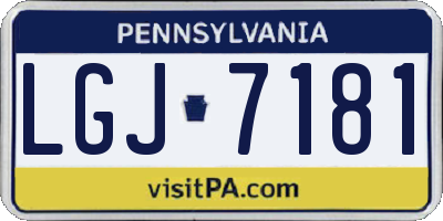 PA license plate LGJ7181
