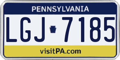 PA license plate LGJ7185