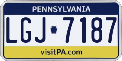 PA license plate LGJ7187