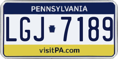 PA license plate LGJ7189