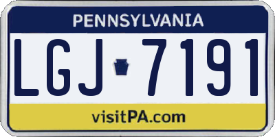 PA license plate LGJ7191