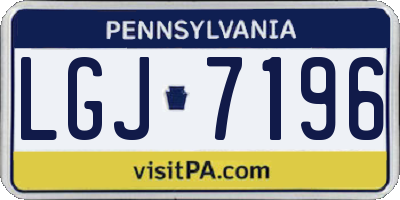 PA license plate LGJ7196