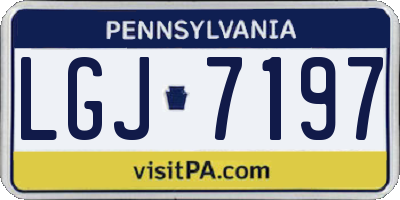PA license plate LGJ7197