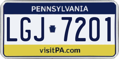 PA license plate LGJ7201