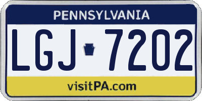 PA license plate LGJ7202