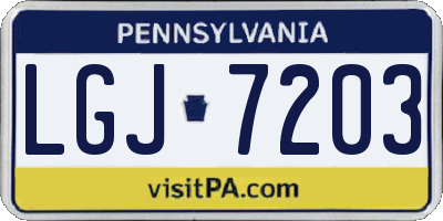 PA license plate LGJ7203