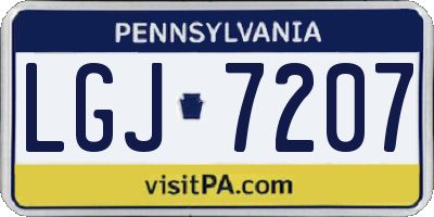 PA license plate LGJ7207