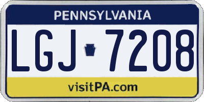 PA license plate LGJ7208