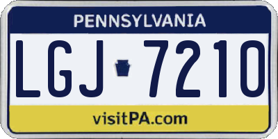 PA license plate LGJ7210