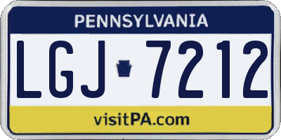 PA license plate LGJ7212