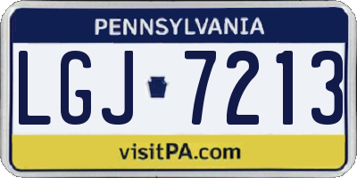 PA license plate LGJ7213
