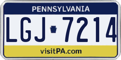PA license plate LGJ7214