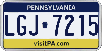 PA license plate LGJ7215