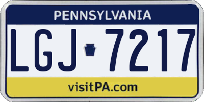 PA license plate LGJ7217