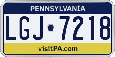 PA license plate LGJ7218