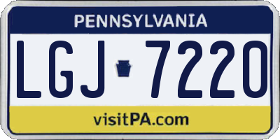 PA license plate LGJ7220
