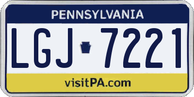 PA license plate LGJ7221