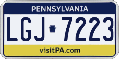 PA license plate LGJ7223