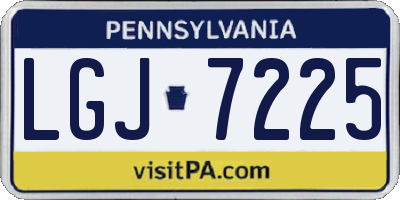 PA license plate LGJ7225