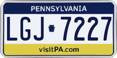 PA license plate LGJ7227