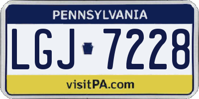 PA license plate LGJ7228