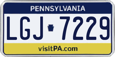 PA license plate LGJ7229