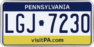PA license plate LGJ7230