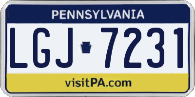 PA license plate LGJ7231