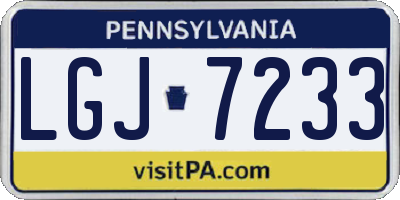 PA license plate LGJ7233