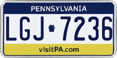 PA license plate LGJ7236