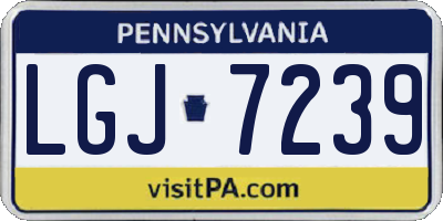 PA license plate LGJ7239