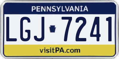 PA license plate LGJ7241