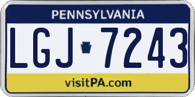 PA license plate LGJ7243
