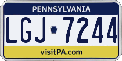 PA license plate LGJ7244