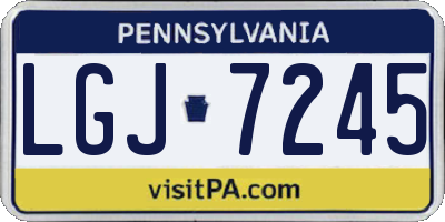 PA license plate LGJ7245