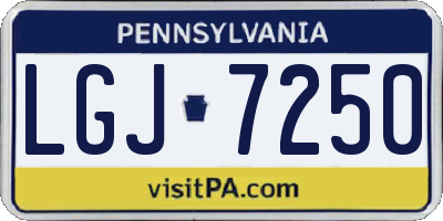PA license plate LGJ7250