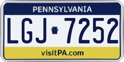 PA license plate LGJ7252