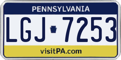 PA license plate LGJ7253