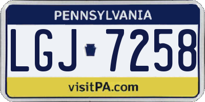 PA license plate LGJ7258