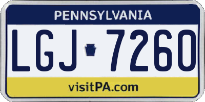 PA license plate LGJ7260