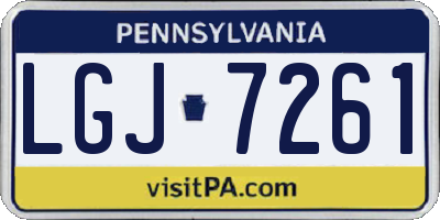 PA license plate LGJ7261