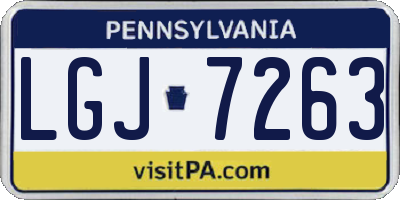 PA license plate LGJ7263
