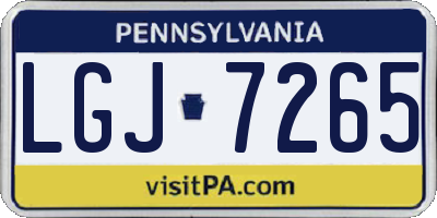 PA license plate LGJ7265