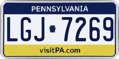 PA license plate LGJ7269